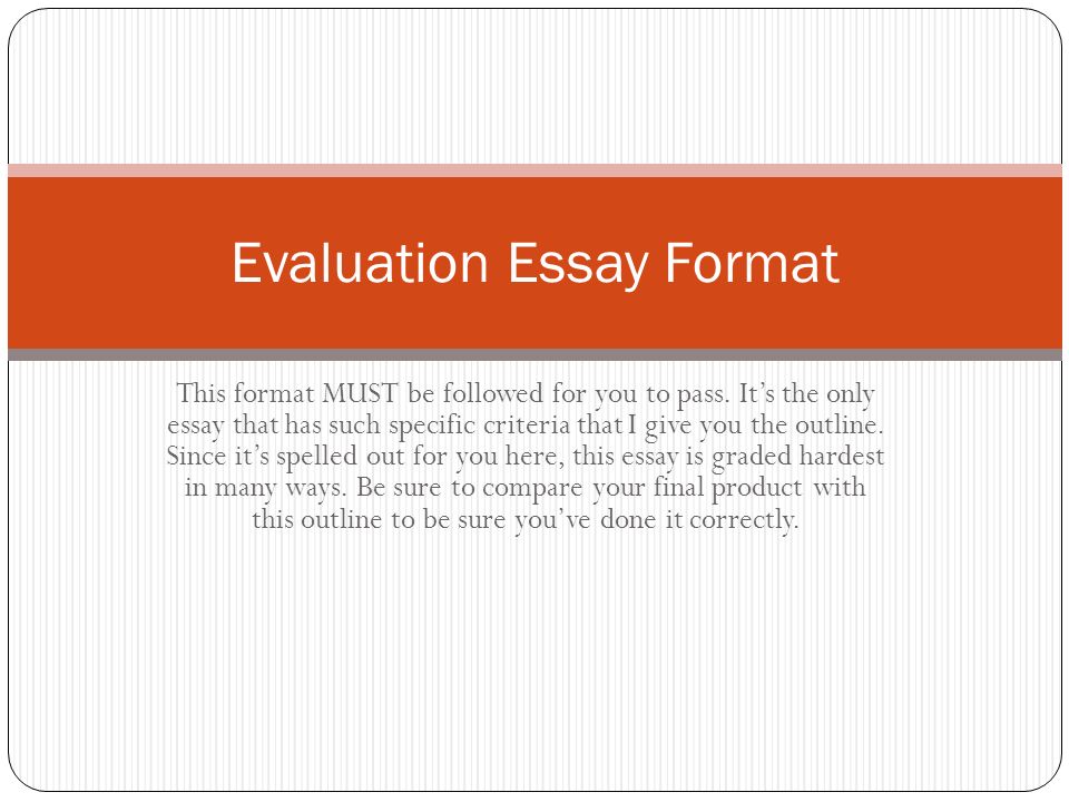 Evaluation criteria paper essay